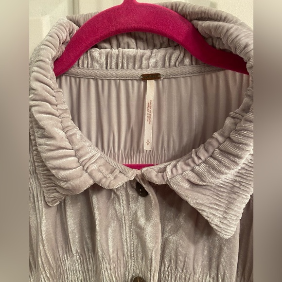 Free People Oversized Velvet Shacket/Blouse SzS - Picture 8 of 13